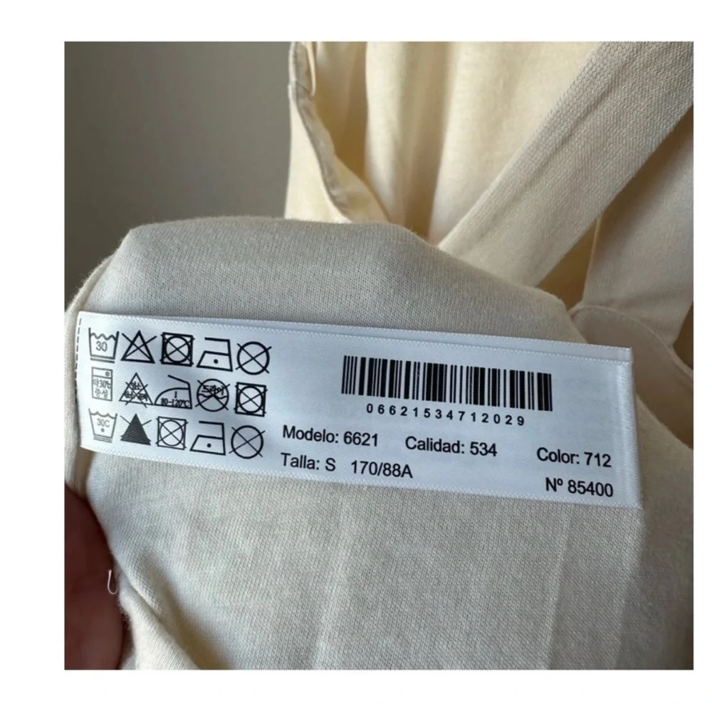 💄Massimo Dutti Cotton Cream Sleeveless  Open back Dress S - Picture 10 of 11